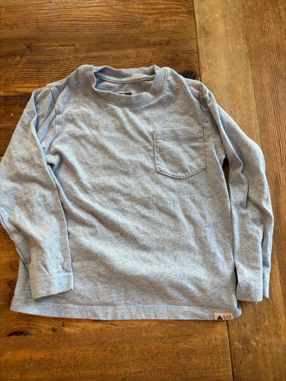 Gap Toddler 4T Light Blue Long Sleeve Pocket T-Shirt